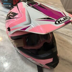 Women's HJC extra small Pink and White dirt bike Helmet